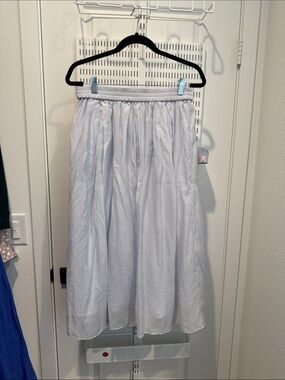 H&M Light Blue A-Line Midi Skirt
